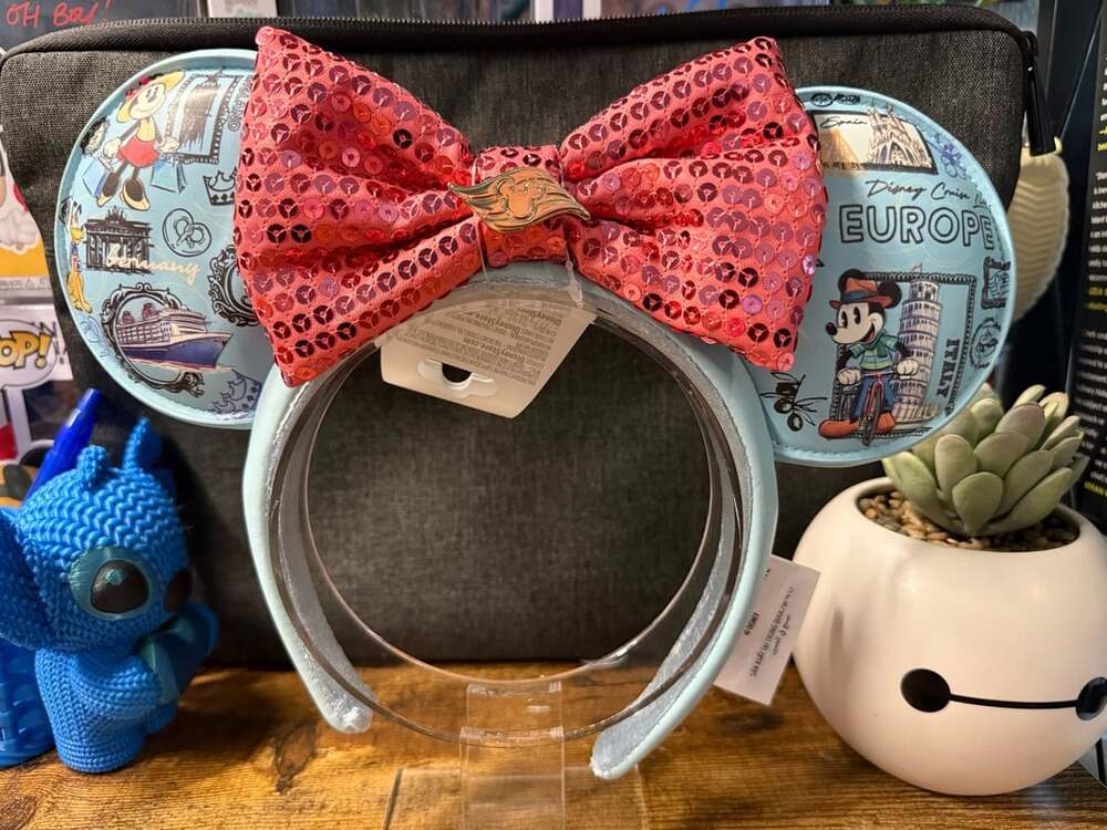 NWT Disney Cruise Line Europe Minnie Mouse Ears Headband